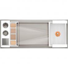 The Galley IWA-4-S-TT-WH - Ideal ThinTop™ WashStation™ 4S with Four Tool Wash Kit in Designer White Resin / ResinPlus