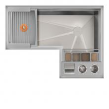 The Galley IWA-4X3-C-GR - Ideal Corner WashStation  4X3C with Four Tool Wash Kit in Exclusive Gray Resin