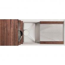 The Galley IWS-30-S-DD-18-S-WA - Ideal Workstation 30S Plus 18'' DryDock® Drain Side, Four Tool Culinary Kit, One Dr
