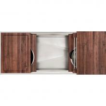The Galley IWS-4-S-TT-WA - Ideal ThinTop™ Workstation 4S with Five Tool Culinary Kit in American Black Walnut