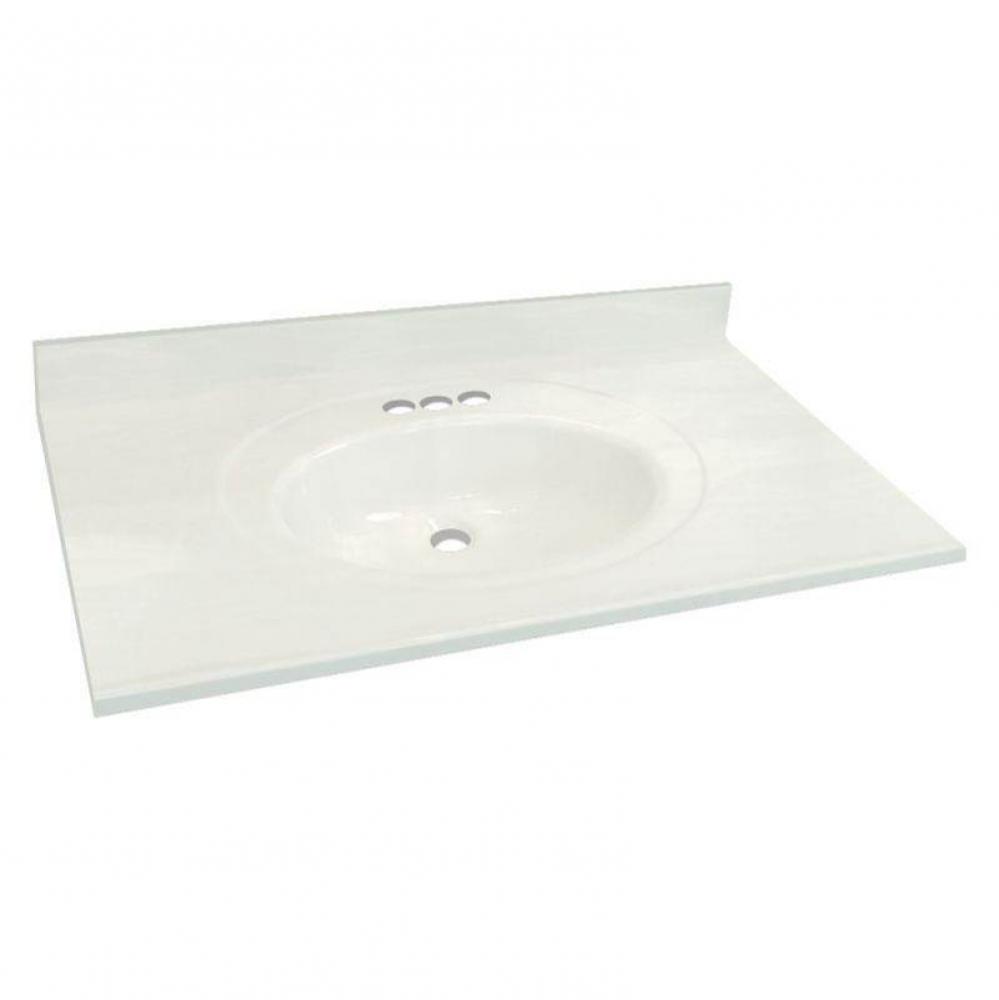 Transolid Samson Cult Marble 31x22 Wht on Wht 4''