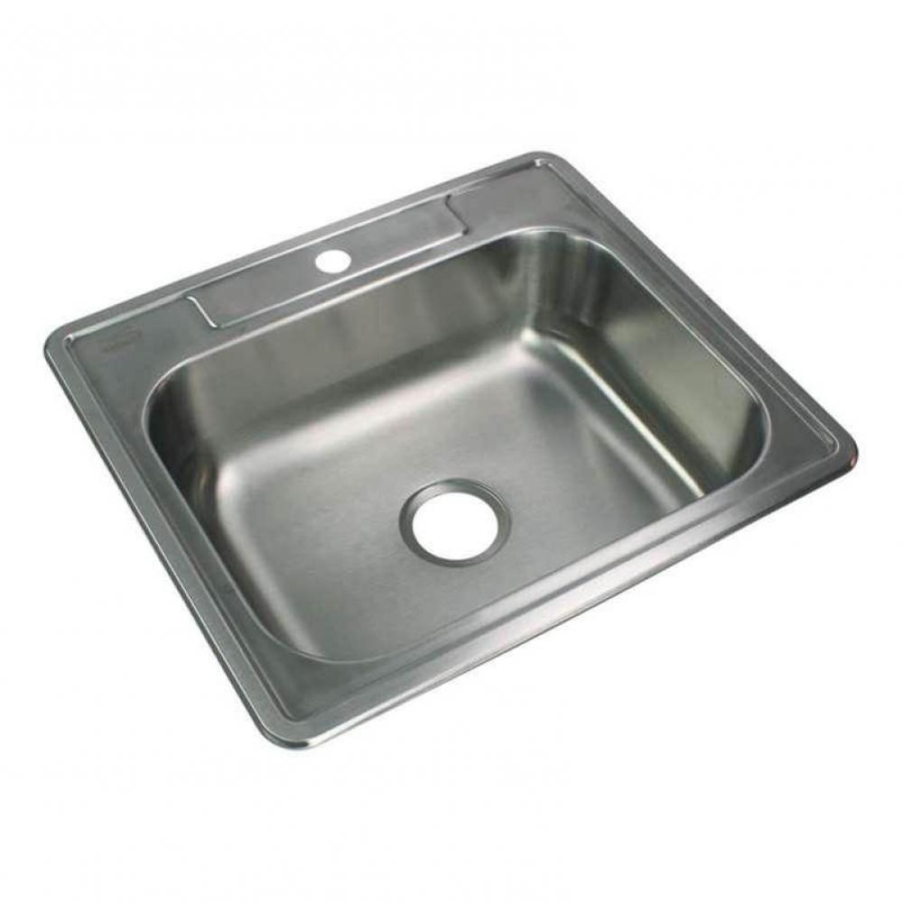 Select 25in x 22in 20 Gauge Drop-in Single Bowl Kitchen Sink with 1 Faucet Hole