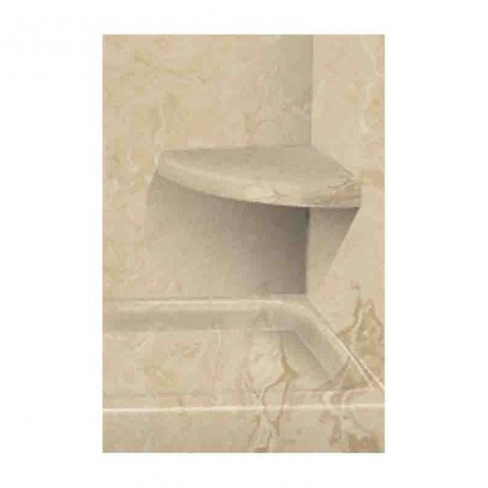 14'' x 14'' Solid Surface Wall-Mount Corner Shower Seat in Almond Sky