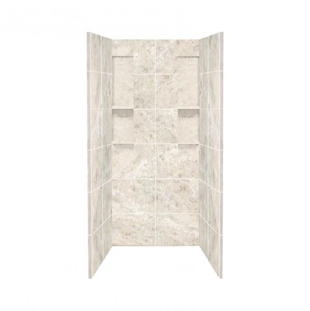 36'' x 36'' x 80'' Solid Surface Shower Wall Surround in Silver Moch