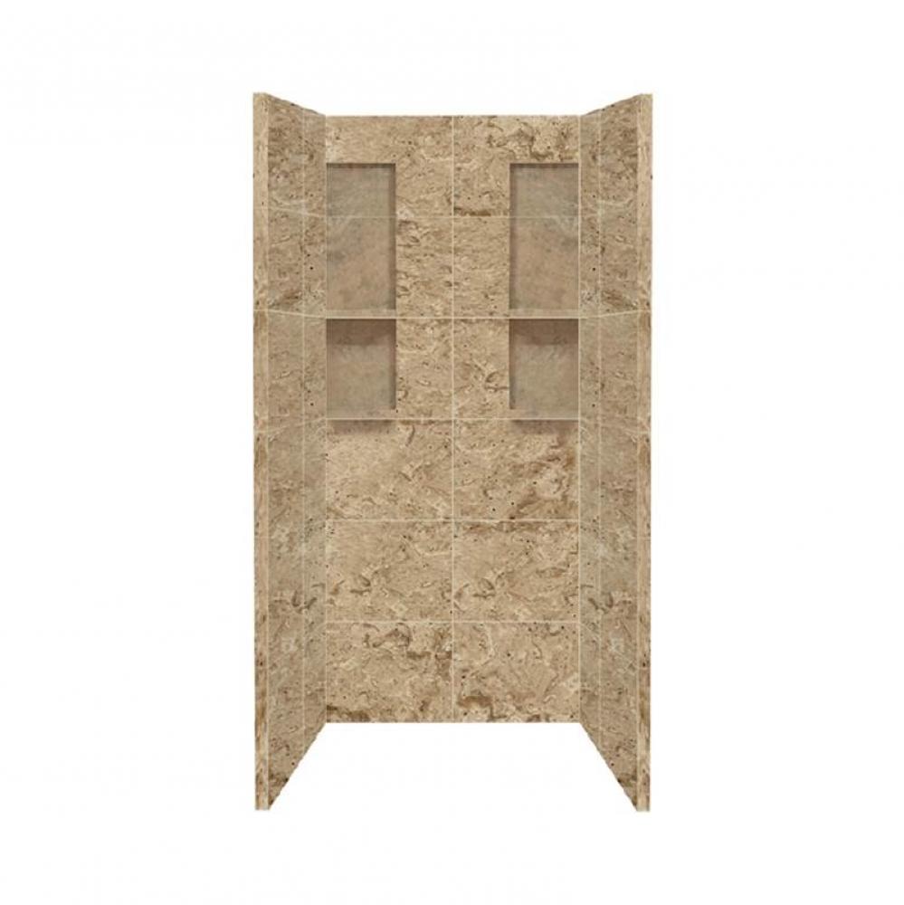 36'' x 36'' x 80'' Solid Surface Shower Wall Surround in Sand Mounta