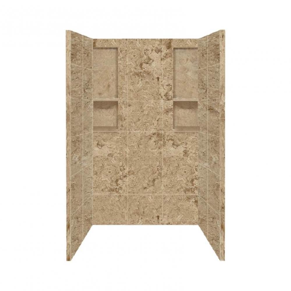 48'' x 34'' x 80'' Solid Surface Shower Wall Surround in Sand Mounta