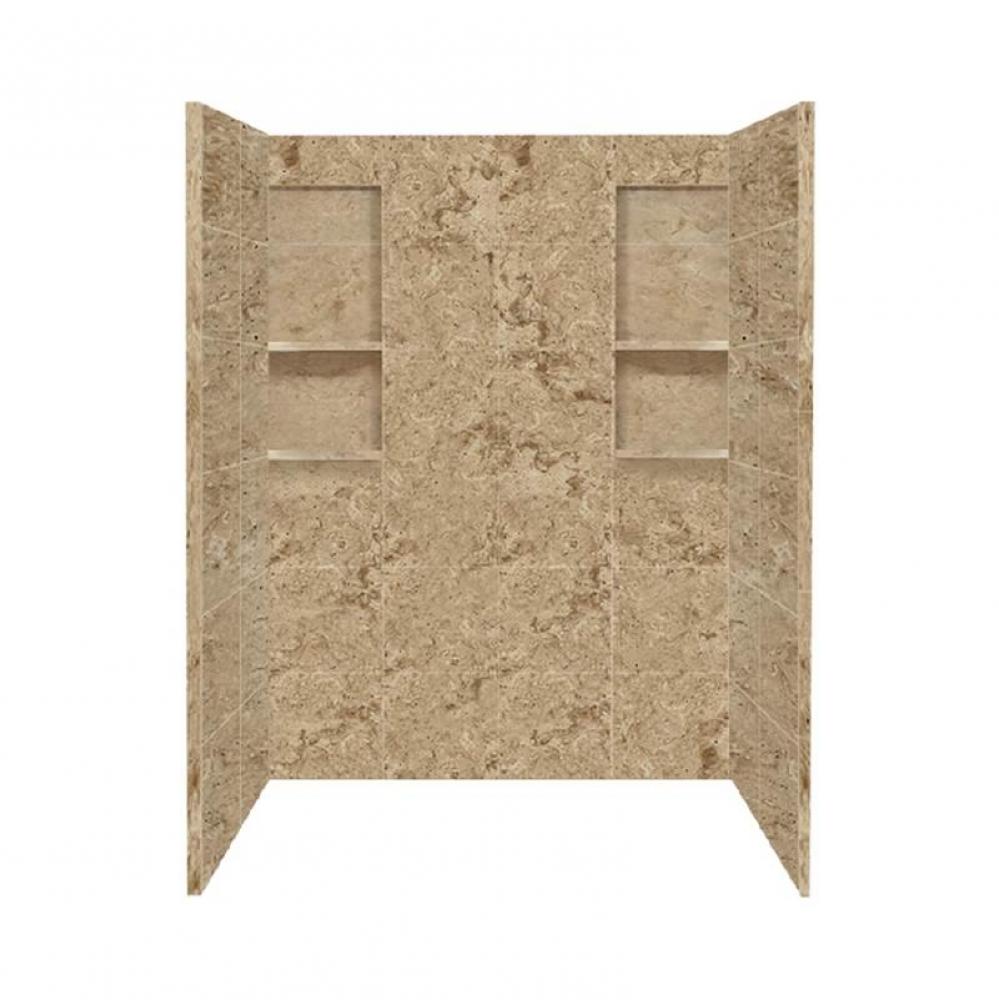 60'' x 32'' x 80'' Solid Surface Shower Wall Surround in Sand Mounta