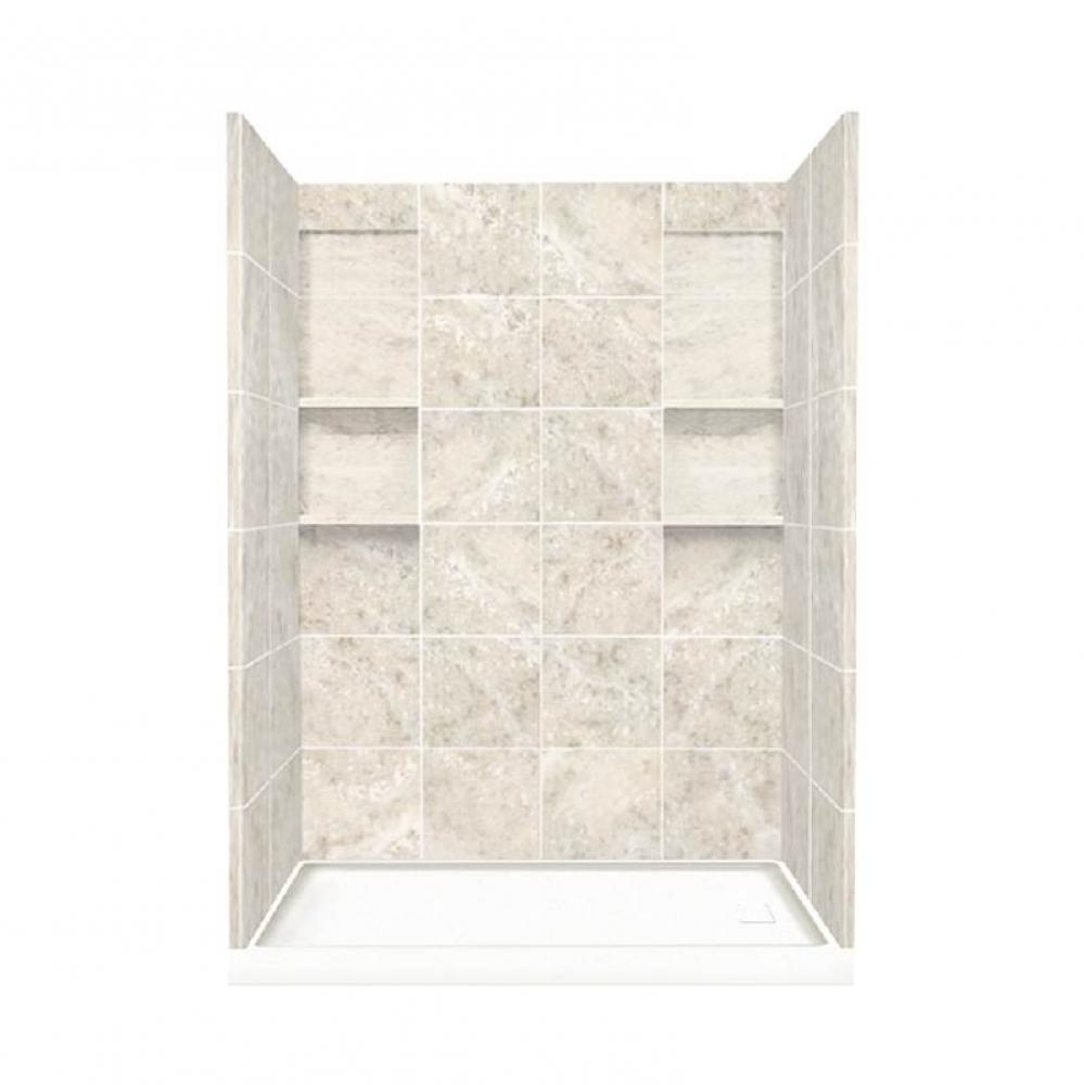 30'' x 60'' x 83'' Solid Surface Right-Hand Alcove Shower Kit in Sil