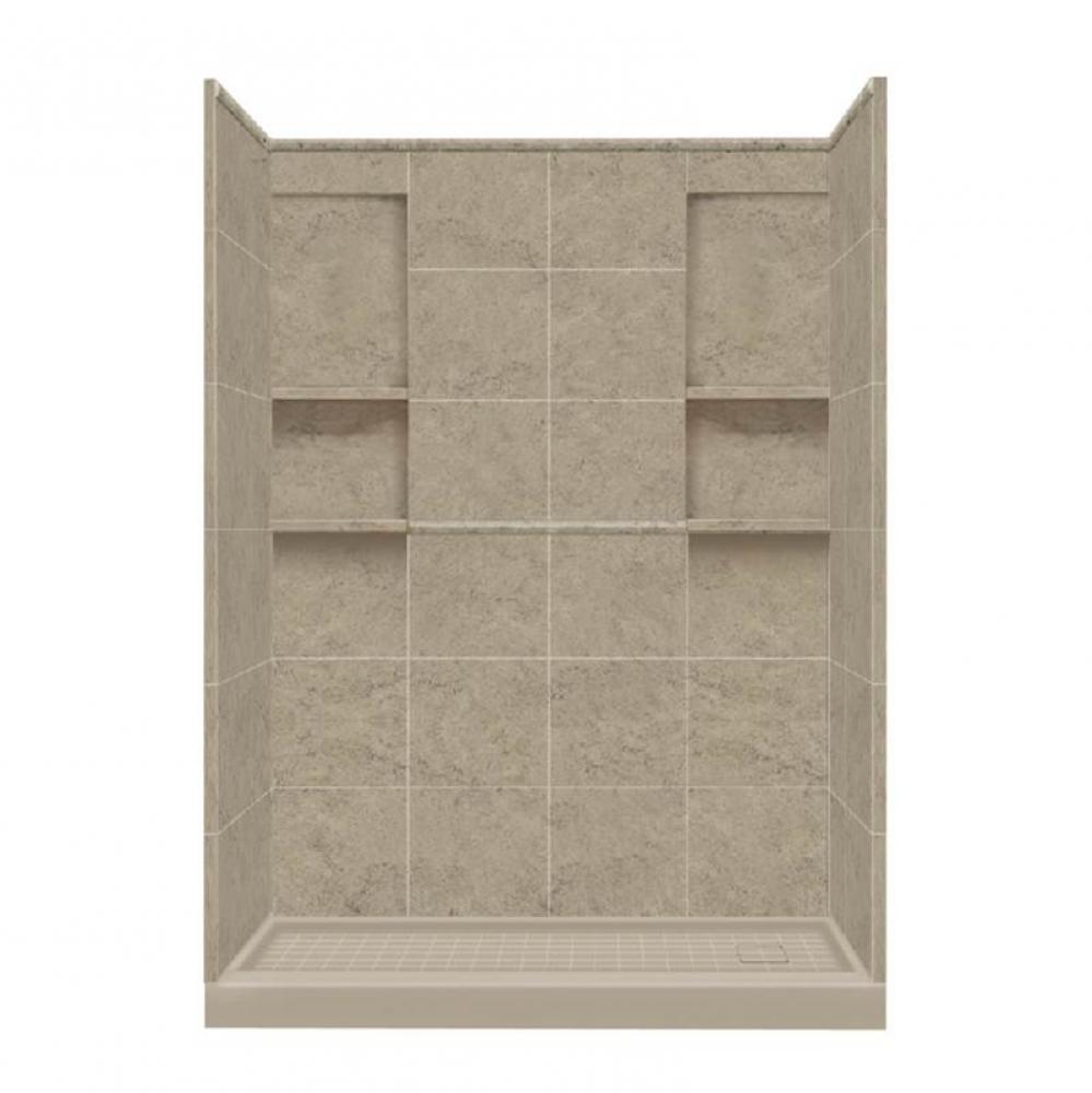 30'' x 60'' x 83'' Solid Surface Right-Hand Alcove Shower Kit in San