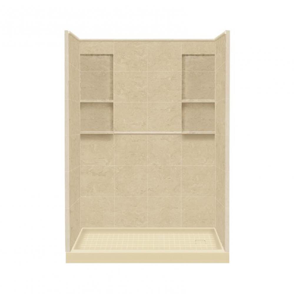 30'' x 60'' x 83'' Solid Surface Right-Hand Alcove Shower Kit in Alm