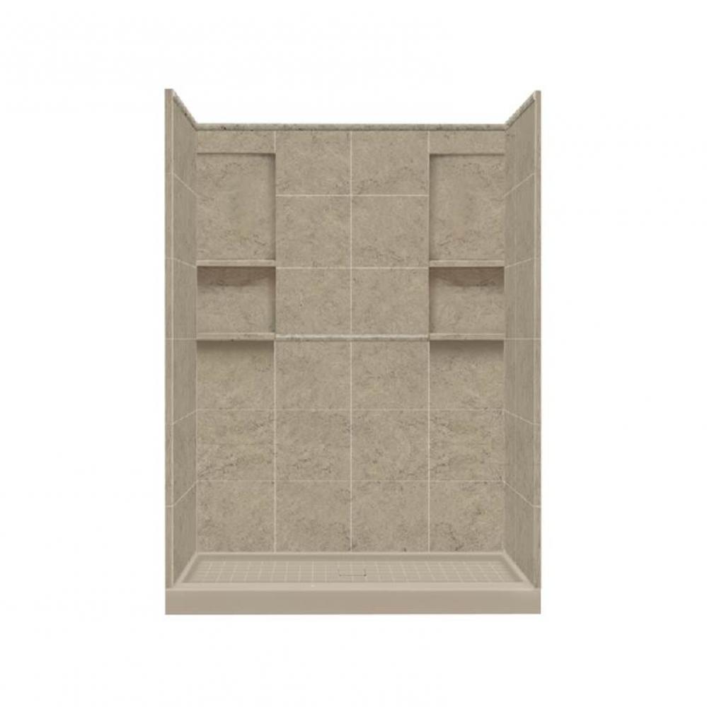 36'' x 60'' x 83'' Solid Surface Alcove Shower Kit in Sand Mountain