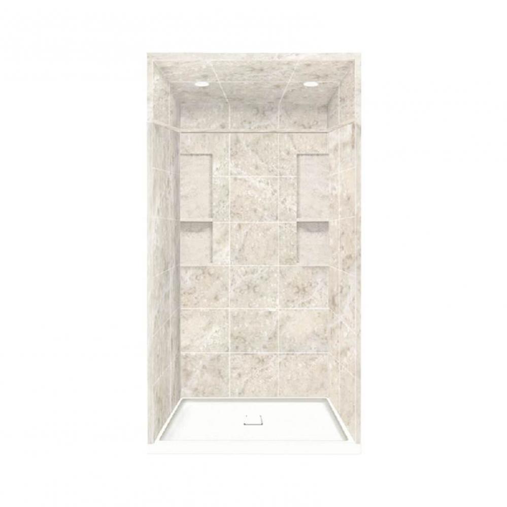 34'' x 48'' x 95.75'' Solid Surface Alcove Shower Kit with Dome in S