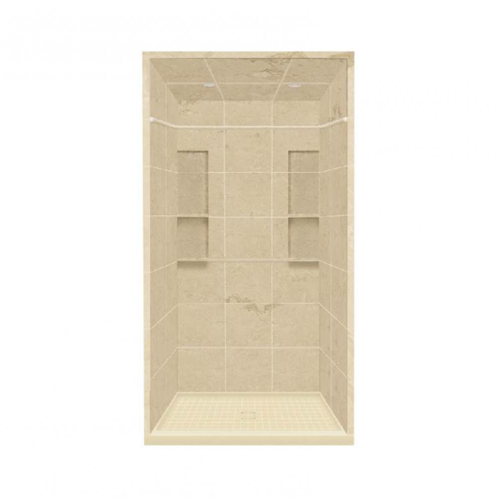 34'' x 48'' x 95.75'' Solid Surface Alcove Shower Kit with Dome in A