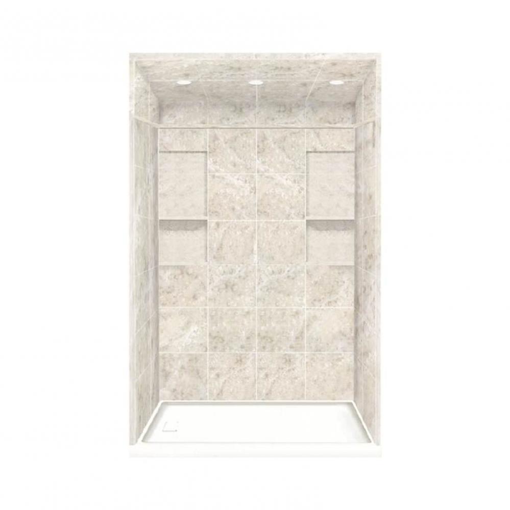 30'' x 60'' x 95.75'' Solid Surface Left-Hand Alcove Shower Kit with