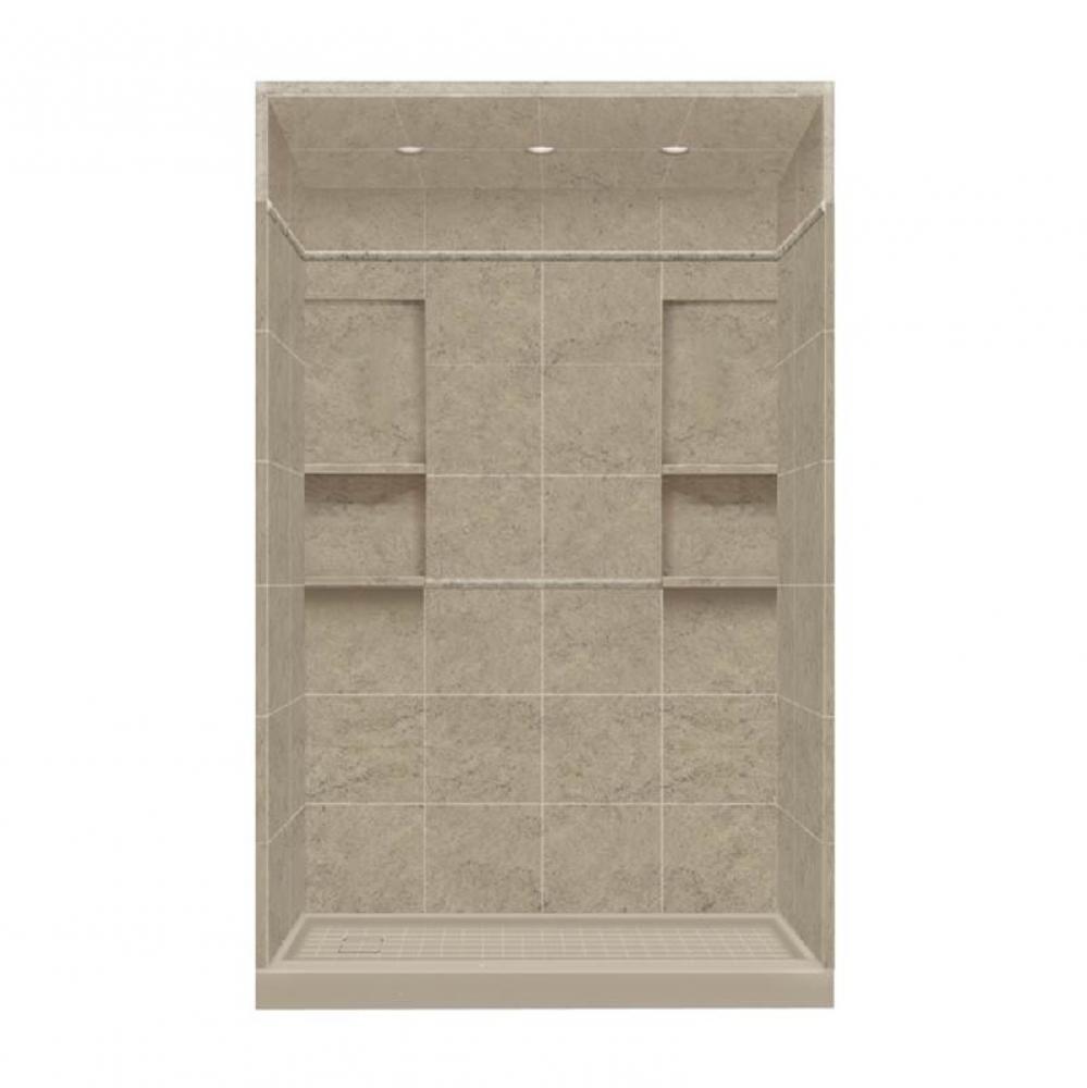 30'' x 60'' x 95.75'' Solid Surface Left-Hand Alcove Shower Kit with
