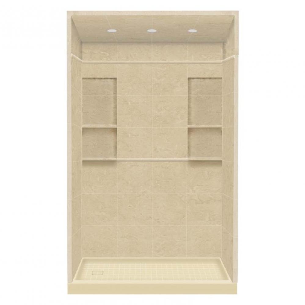 30'' x 60'' x 95.75'' Solid Surface Left-Hand Alcove Shower Kit with