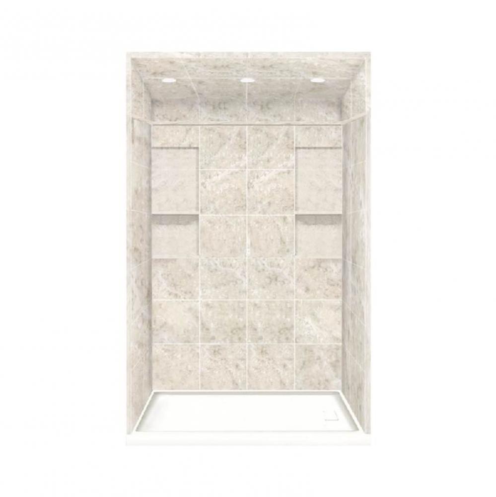 30'' x 60'' x 95.75'' Solid Surface Right-Hand Alcove Shower Kit wit