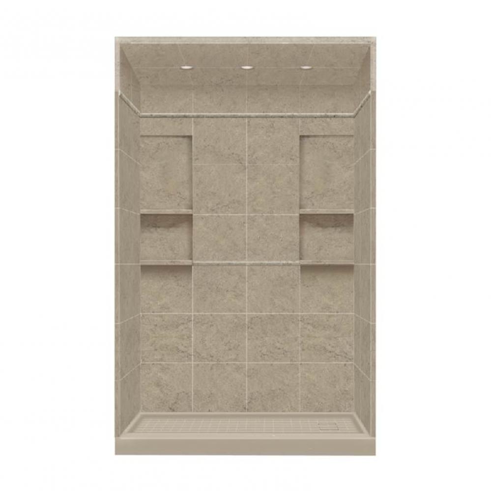 30'' x 60'' x 95.75'' Solid Surface Right-Hand Alcove Shower Kit wit