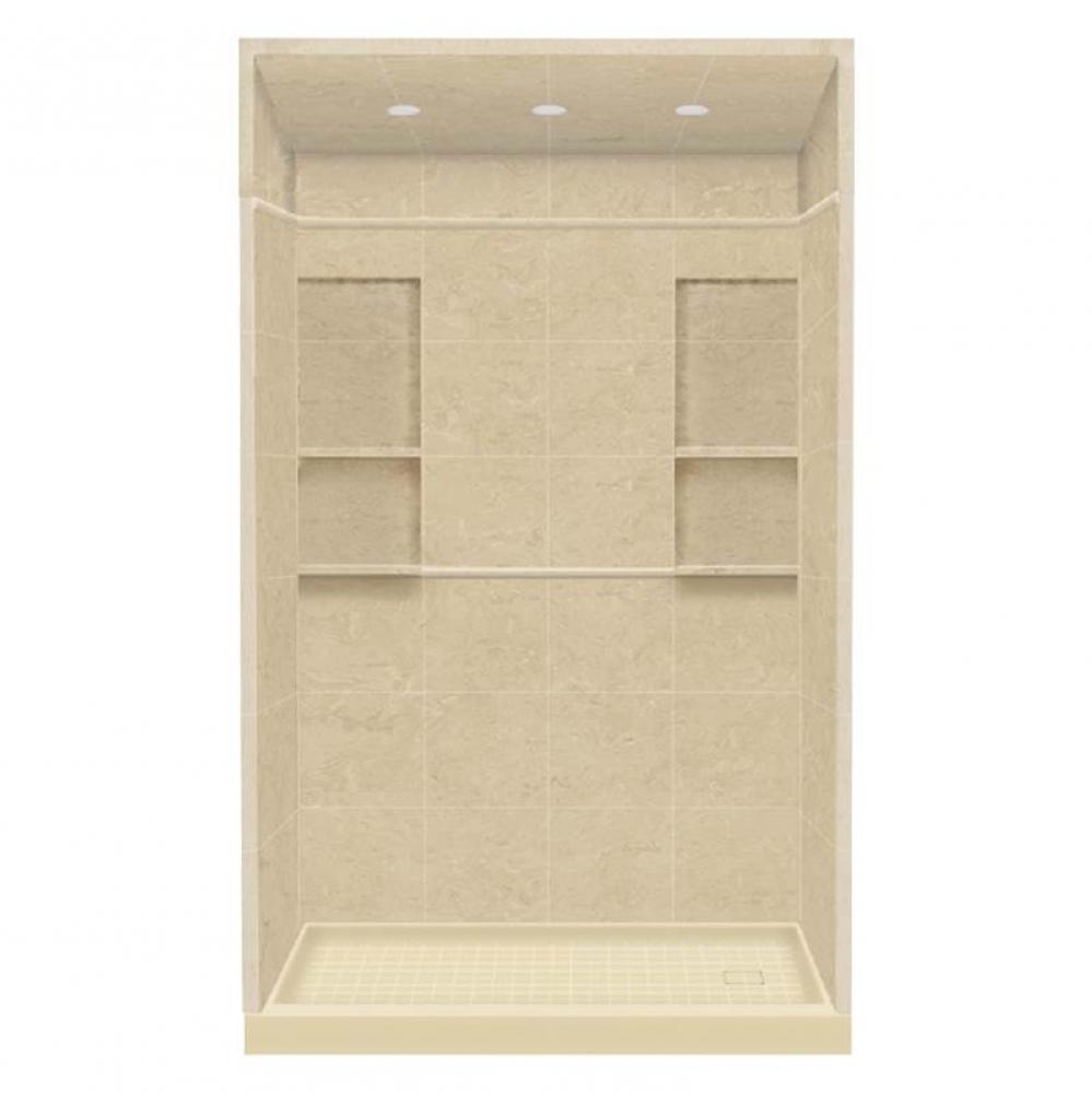 30'' x 60'' x 95.75'' Solid Surface Right-Hand Alcove Shower Kit wit