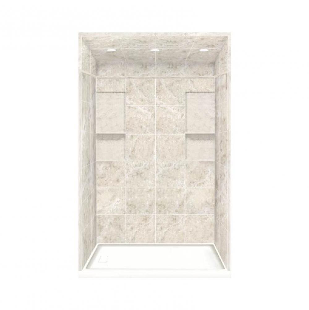 32'' x 60'' x 95.75'' Solid Surface Left-Hand Alcove Shower Kit with