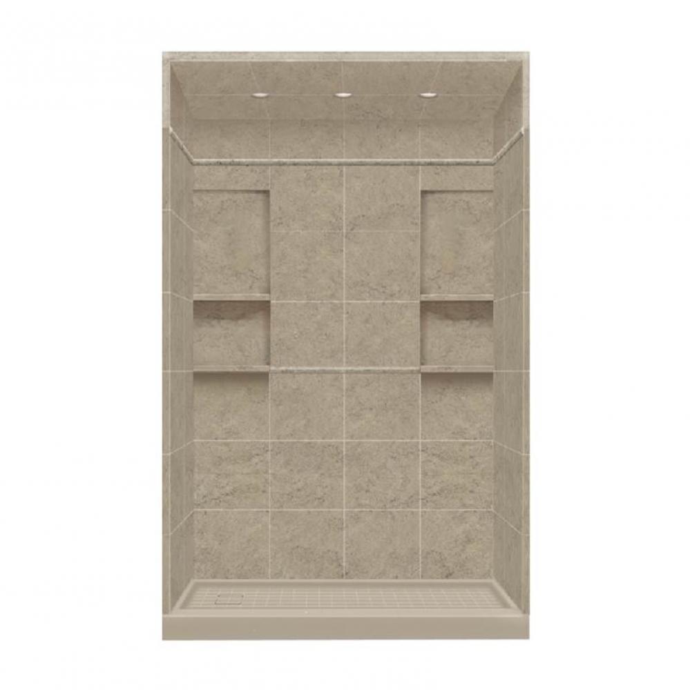 32'' x 60'' x 95.75'' Solid Surface Left-Hand Alcove Shower Kit with