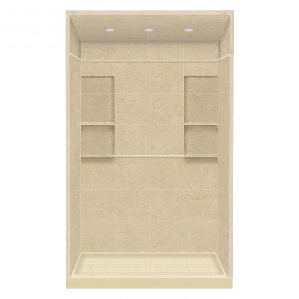 32'' x 60'' x 95.75'' Solid Surface Left-Hand Alcove Shower Kit with