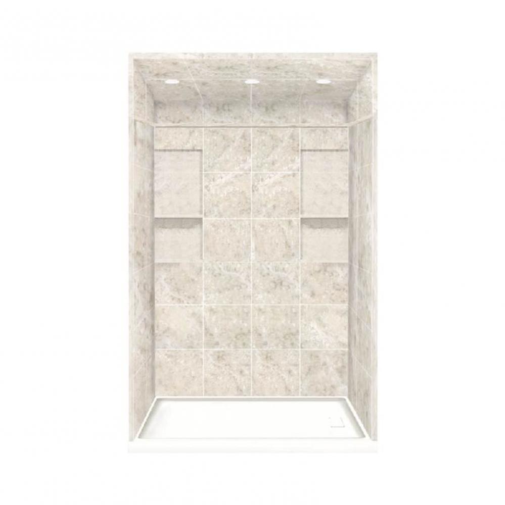 32'' x 60'' x 95.75'' Solid Surface Right-Hand Alcove Shower Kit wit