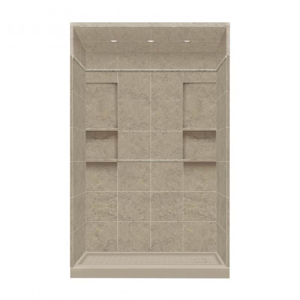 32'' x 60'' x 95.75'' Solid Surface Right-Hand Alcove Shower Kit wit