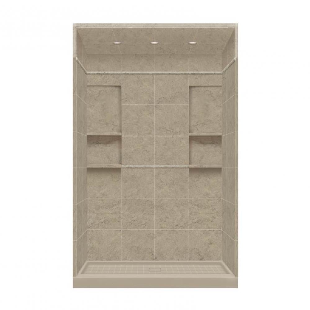 36'' x 60'' x 95.75'' Solid Surface Alcove Shower Kit with Dome in S