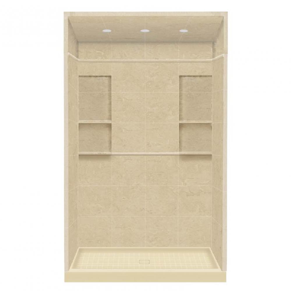 36'' x 60'' x 95.75'' Solid Surface Alcove Shower Kit with Dome in A