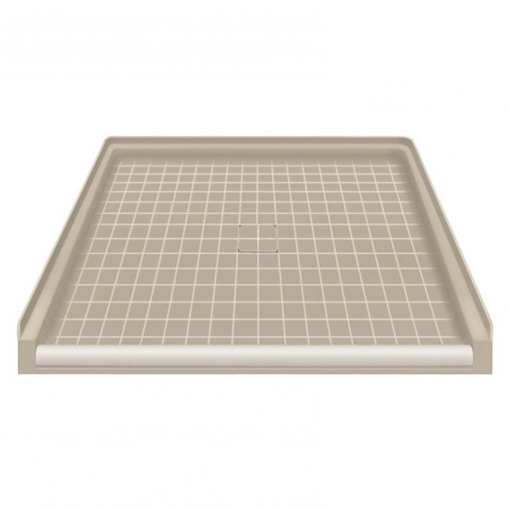 Solid Surface 39-in x 38-in Barrier Free Shower Base with Center Drain