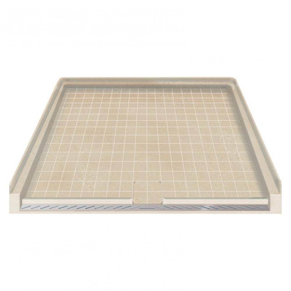 39.5'' x 37.75'' Solid Surface Barrier-Free Right-Hand Shower Base in Sand