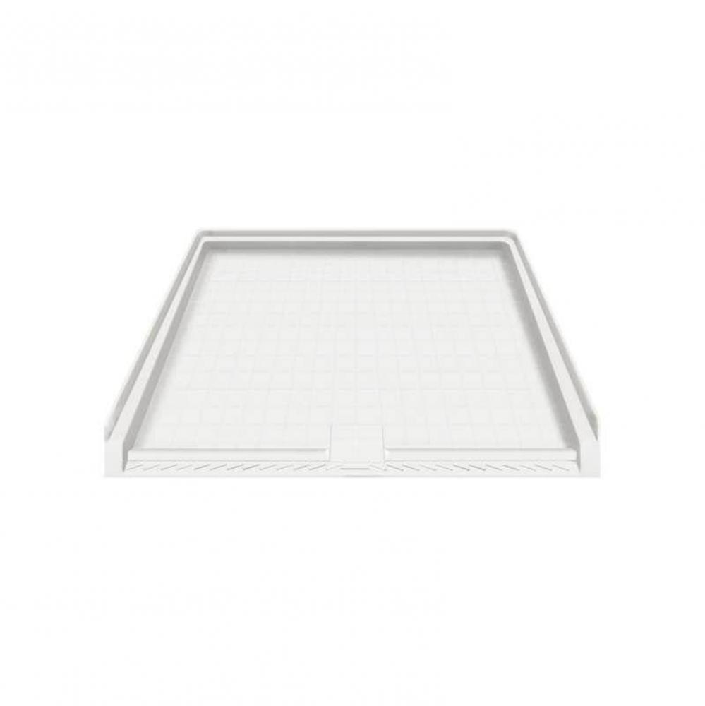 Solid Surface 39-in x 38-in Barrier Free Shower Base with Center Drain