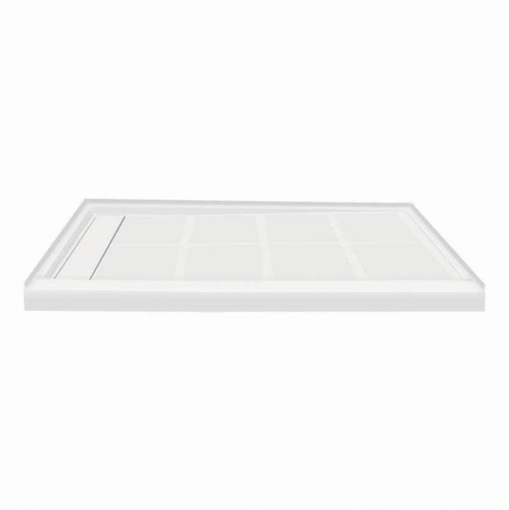 Linear 48-in x 36-in Rectangular Alcove Shower Base with Left Hand Drain