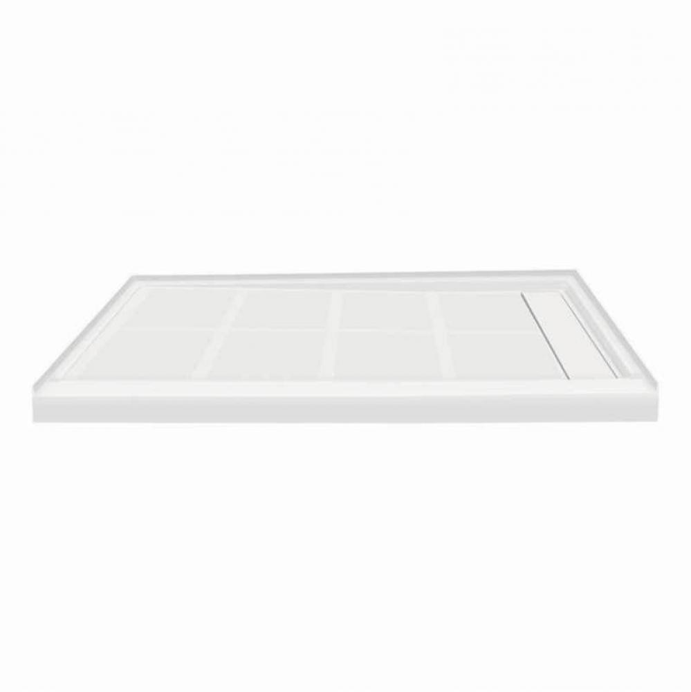 Linear 48-in x 36-in Rectangular Alcove Shower Base with Right Hand Drain