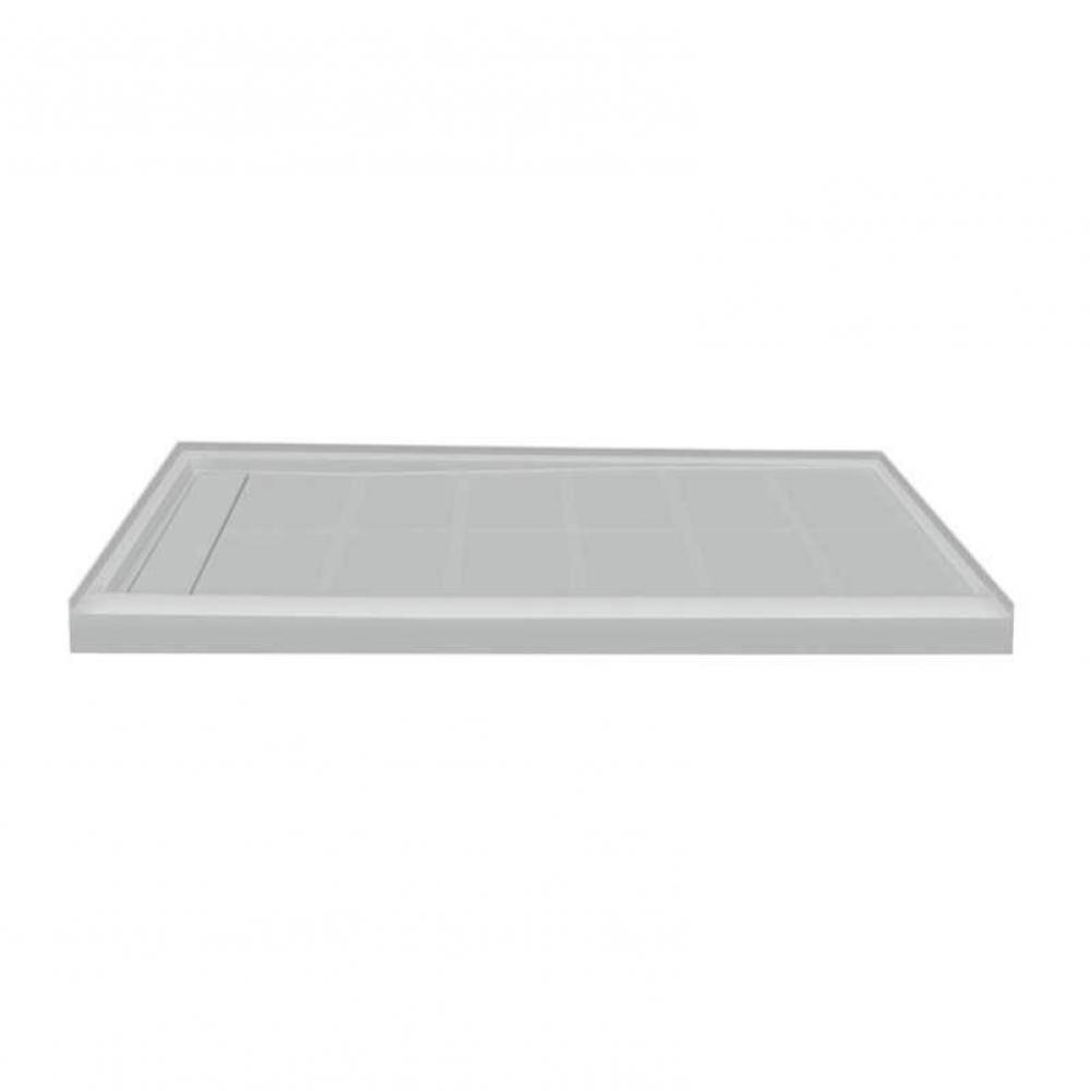 Linear 60-in x 32-in Rectangular Alcove Shower Base with Left Hand Drain