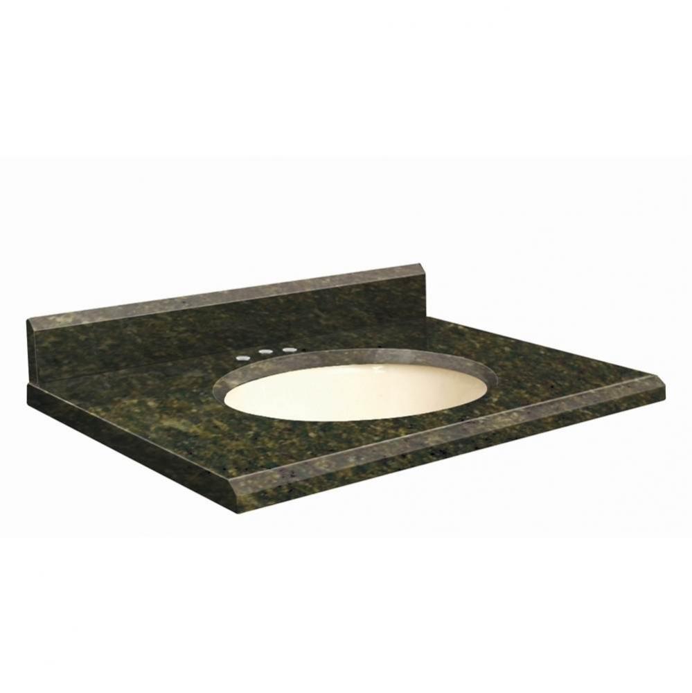 Granite 25-in x 19-in Bathroom Vanity Top with Beveled Edge, 8-in Contour, and Biscuit Bowl in Uba