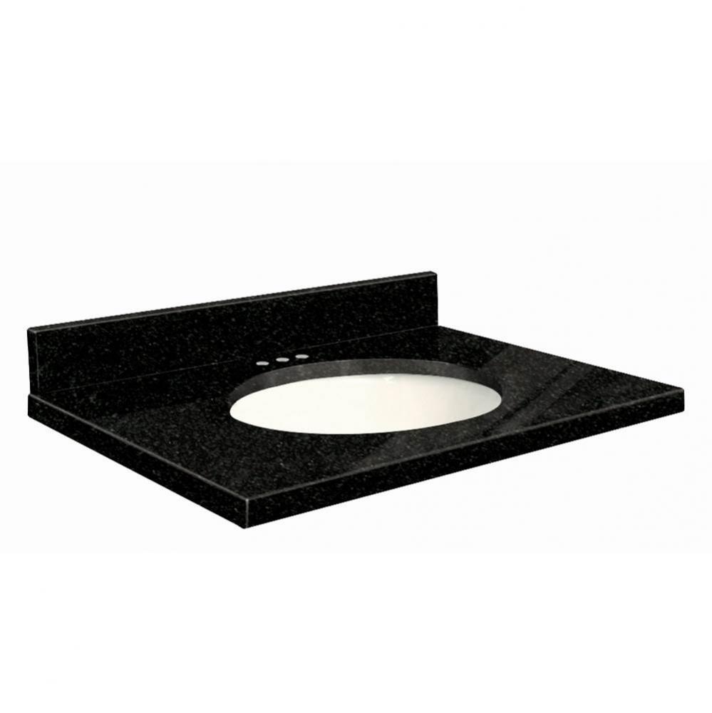 Granite 25-in x 22-in Bathroom Vanity Top with Eased Edge, 8-in Centerset, and White Bowl in Absol