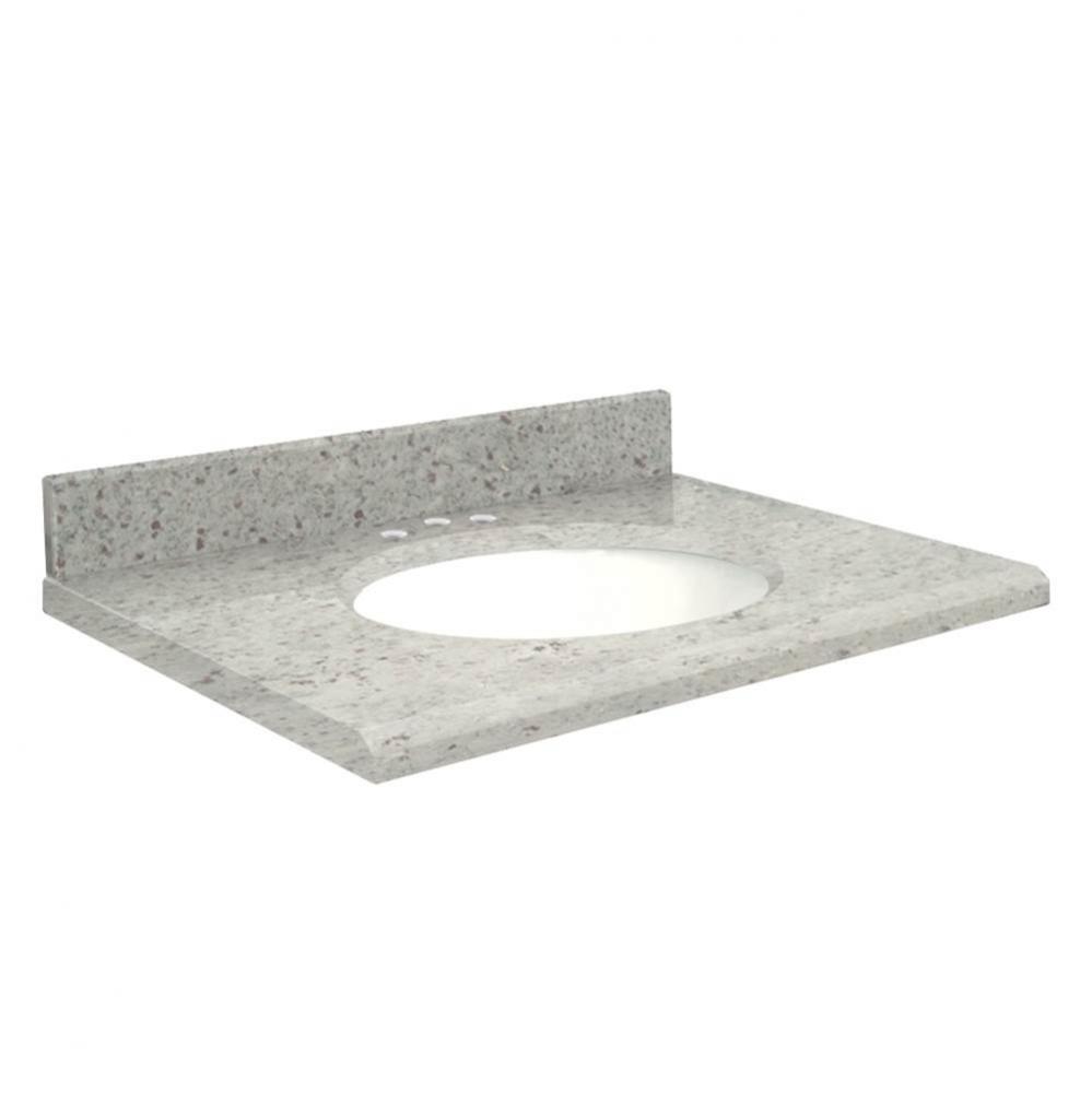 Granite 25-in x 22-in Bathroom Vanity Top with Beveled Edge, 8-in Contour, and White Bowl in Giall
