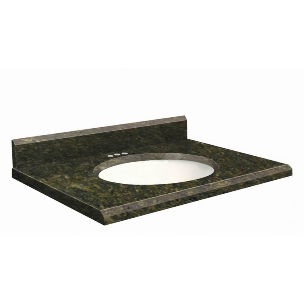 Granite 31-in x 22-in Bathroom Vanity Top with Beveled Edge, 4-in Centerset, and White Bowl in Uba