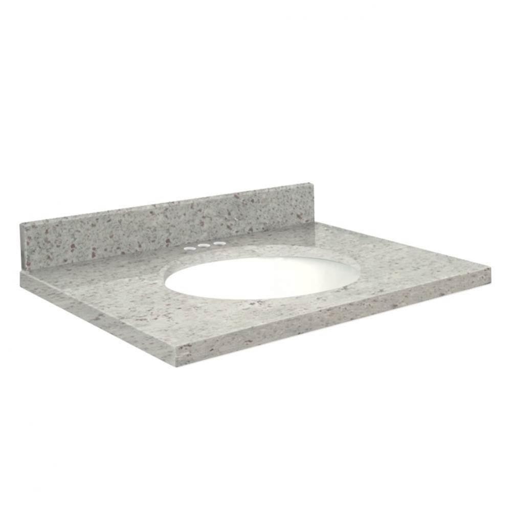 Granite 37-in x 19-in Bathroom Vanity Top with Eased Edge, 4-in Centerset, and White Bowl in Giall