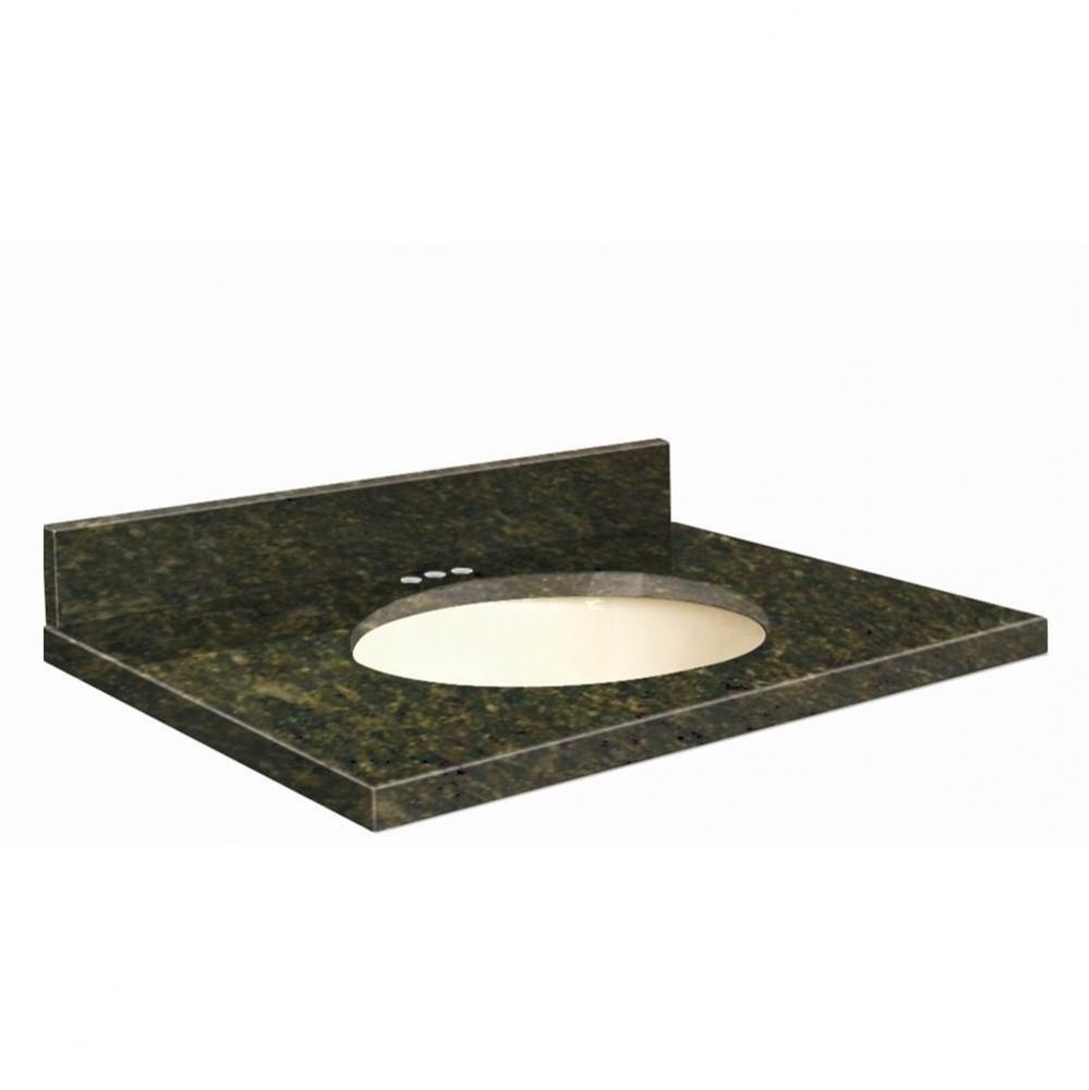 Granite 37-in x 22-in Bathroom Vanity Top with Eased Edge, 4-in Centerset, and Biscuit Bowl in Uba