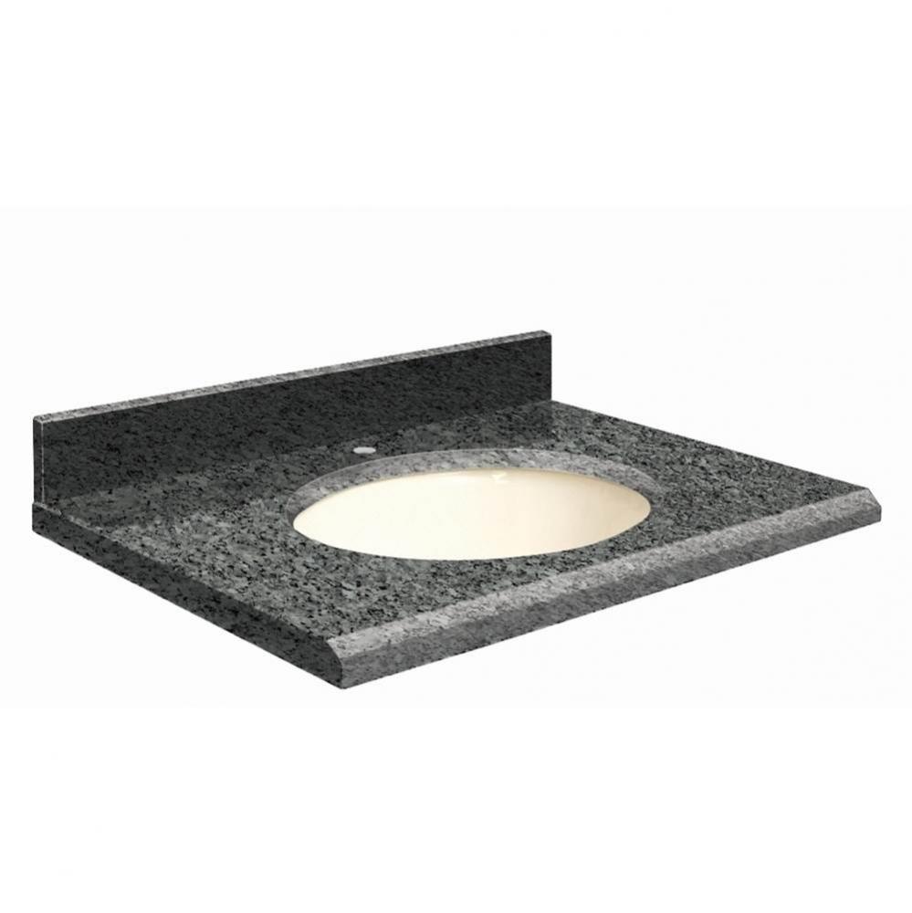 Granite 37-in x 22-in Bathroom Vanity Top with Beveled Edge, Single Faucet Hole, and Biscuit Bowl