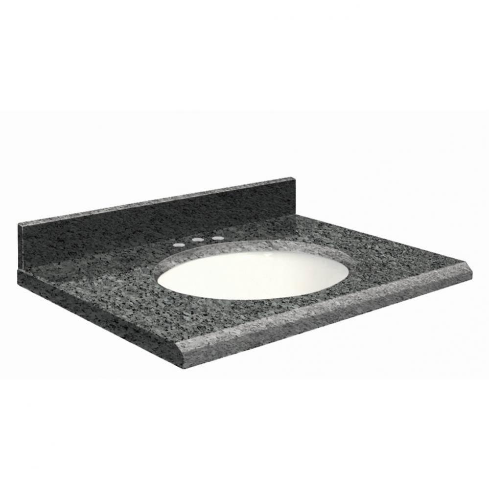 Granite 37-in x 22-in Bathroom Vanity Top with Beveled Edge, 8-in Contour, and White Bowl in Blue