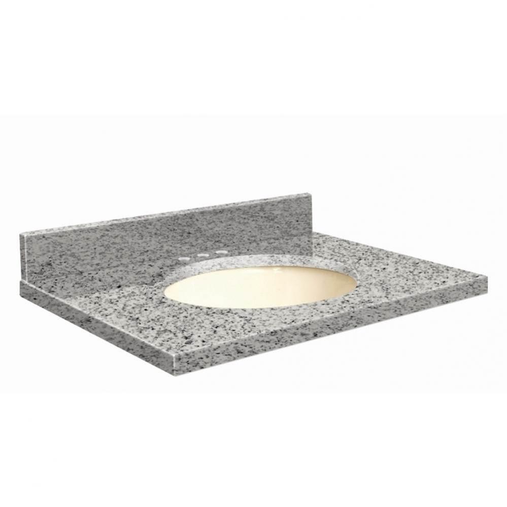 Granite 43-in x 22-in Bathroom Vanity Top with Eased Edge, 8-in Centerset, and Biscuit Bowl in Ros