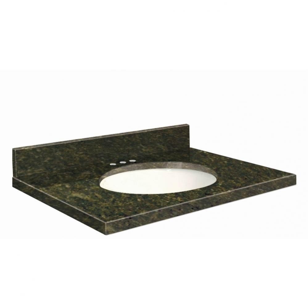 Granite 49-in x 19-in Bathroom Vanity Top with Eased Edge, 8-in Centerset, and White Bowl in Uba V