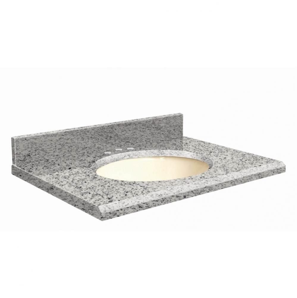 Granite 49-in x 22-in Bathroom Vanity Top with Beveled Edge, 8-in Contour, and Biscuit Bowl in Ros