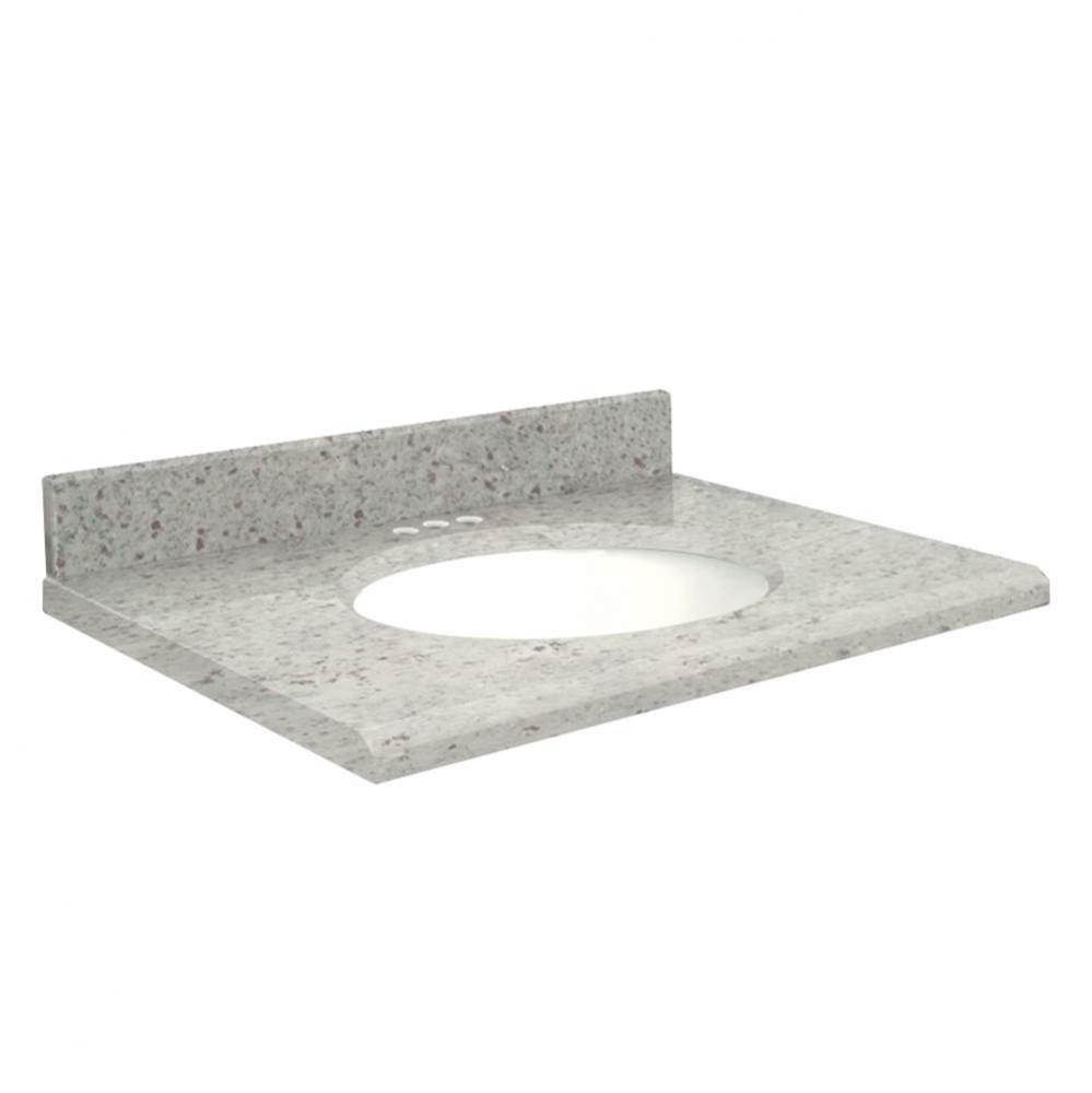 Granite 49 -in x 22-in 1 Sink Bathroom Vanity Top with Beveled Edge, 4-in Centerset, and White Bow