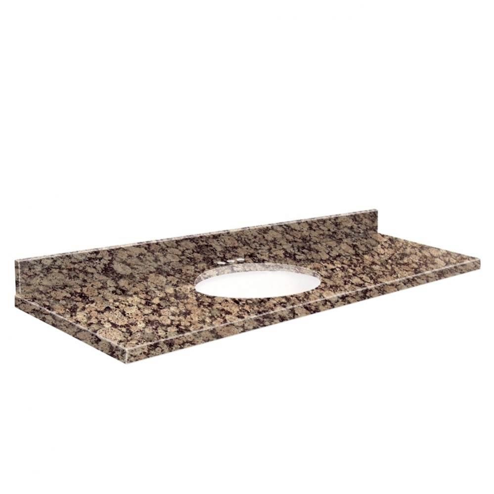 Granite 61-in x 22-in Bathroom Vanity Top with Eased Edge, 4-in Centerset, and White Bowl in Balti