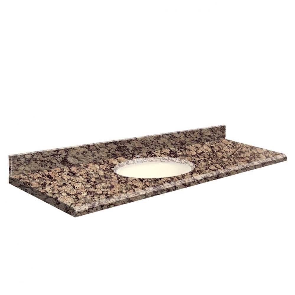 Granite 61-in x 22-in Bathroom Vanity Top with Beveled Edge, Single Faucet Hole, and Biscuit Bowl